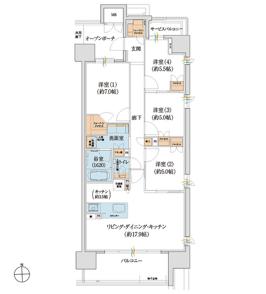サンメゾン豊川稲荷サウス 間取り E