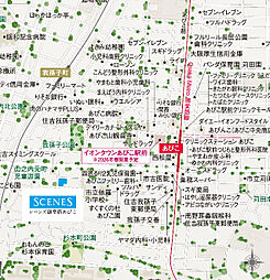 シーンズ御堂筋あびこ 現地案内図