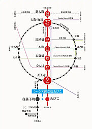 シーンズ御堂筋あびこ アクセス図