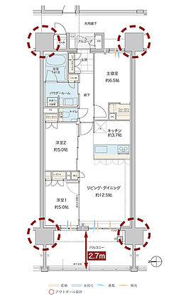グランドオーク浦上テラス 間取り H