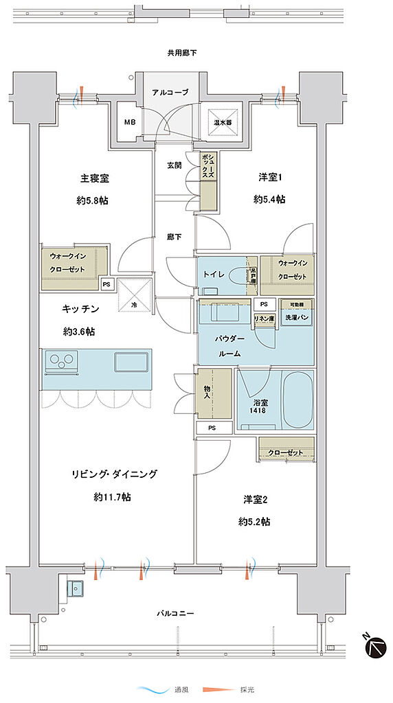 グランドオーク九品寺ルクス 間取り B