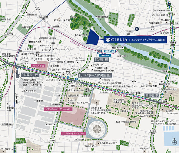シエリアシティナゴヤドーム前矢田 現地案内図