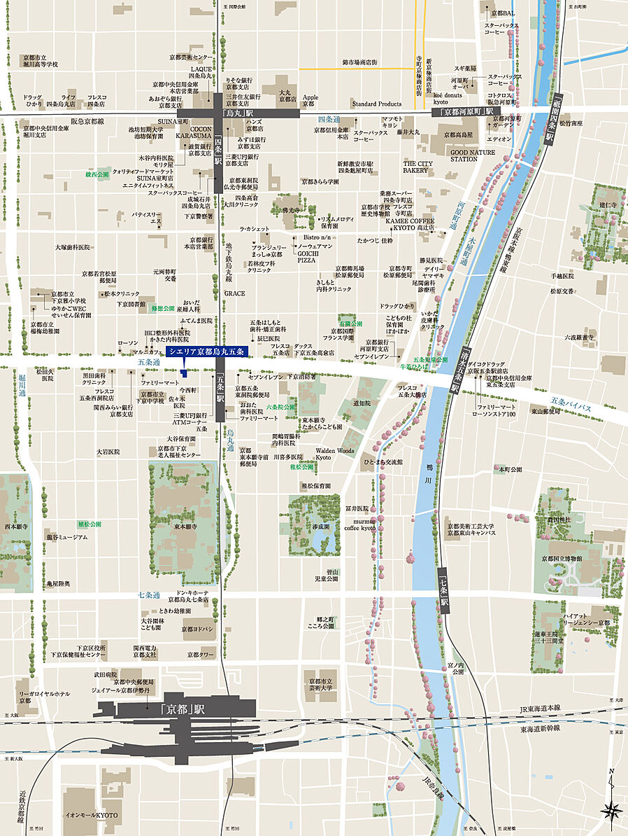 シエリア京都烏丸五条：案内図