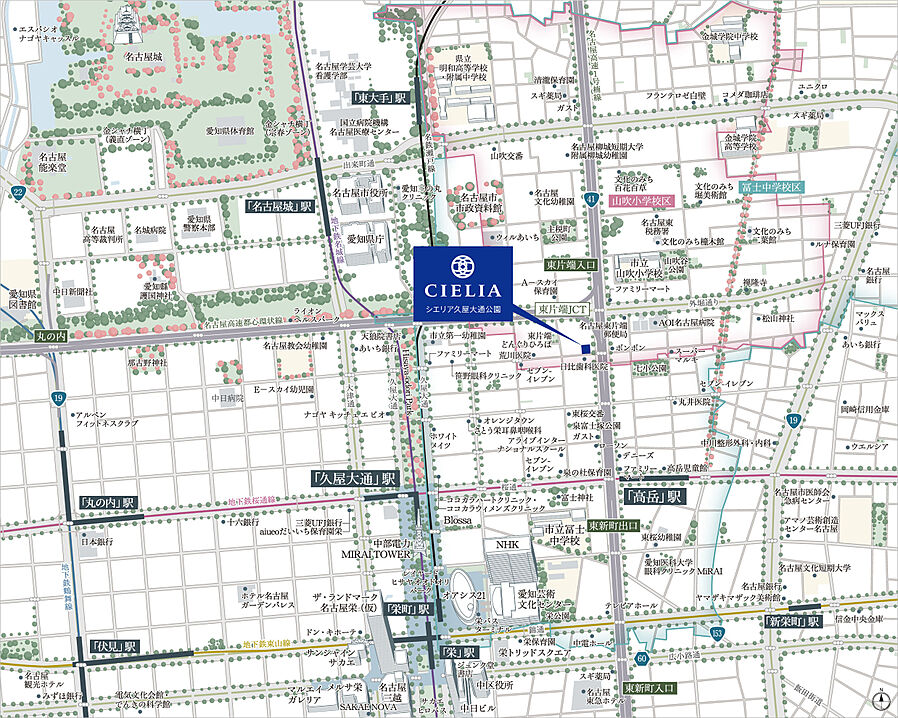 シエリア久屋大通公園：案内図