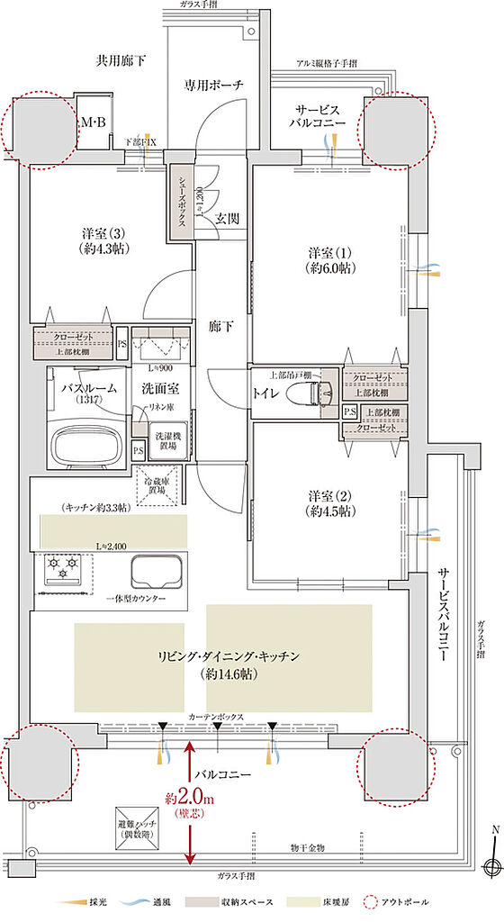 ディモア扇町公園 The FRONT 間取り B