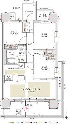 ディモア扇町公園 The FRONT 間取り B