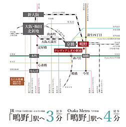 クレヴィアしぎの駅前 アクセス図