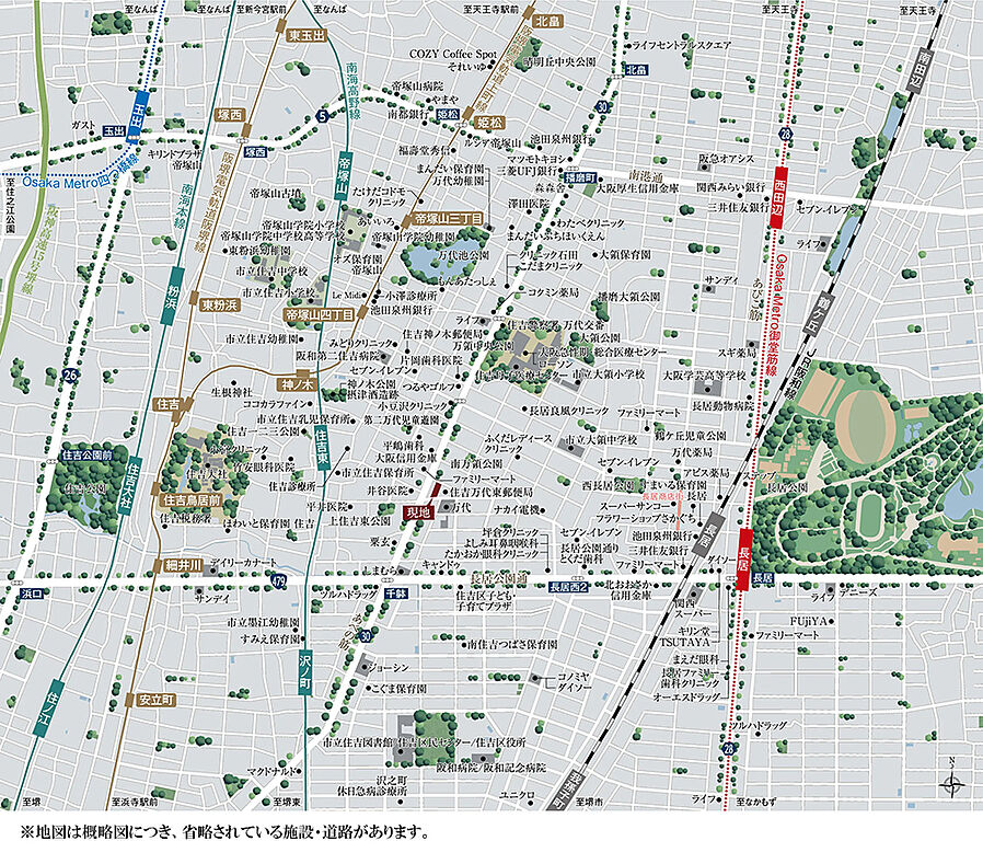 グランアッシュ住吉万代東REVE：案内図
