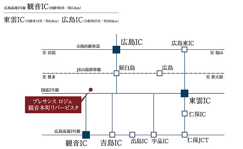 プレサンス ロジェ 観音本町リバービスタ アクセス図