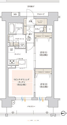 プレサンス ロジェ 鶴見緑地公園 ヴェルディア/プレサンス ロジェ 鶴見緑地公園 フロント 間取り 【ヴェルディア】C