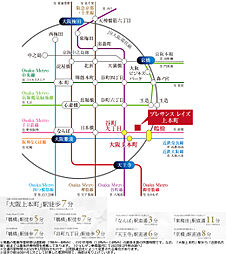 プレサンス レイズ 上本町 アクセス図