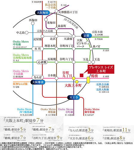 プレサンス レイズ 上本町 アクセス図
