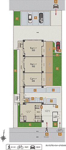 プレサンス ロジェ 長居公園リーフォリア ランドプランイメージイラスト