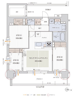 プレサンス ロジェ 長居公園リーフォリア 間取り A