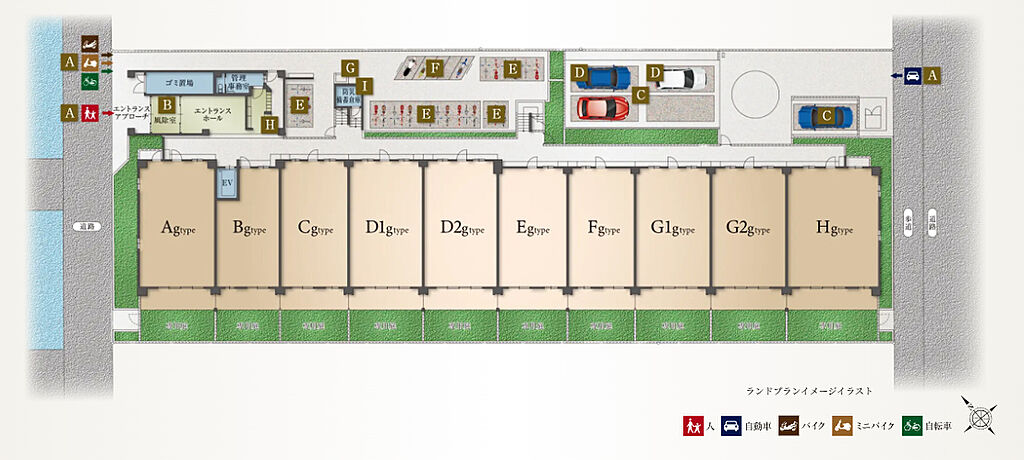 プレサンス ロジェ 武蔵浦和 ランドプランイメージイラスト