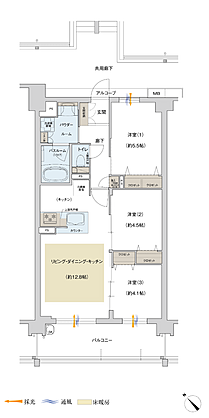 プレサンス ロジェ 武蔵浦和 間取り E