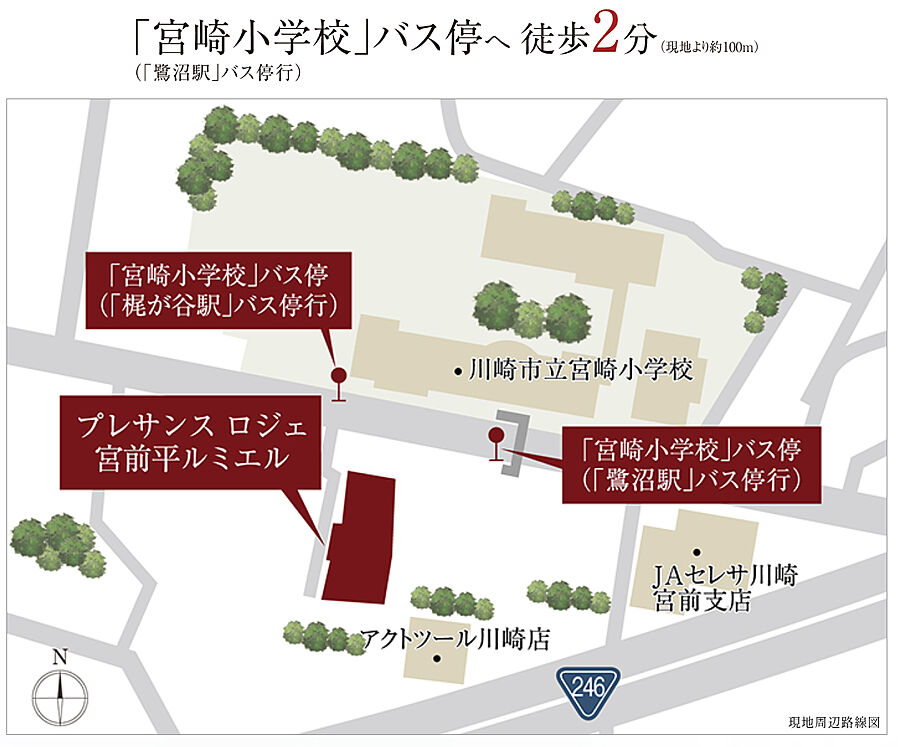 プレサンス ロジェ 宮前平ルミエル：交通図