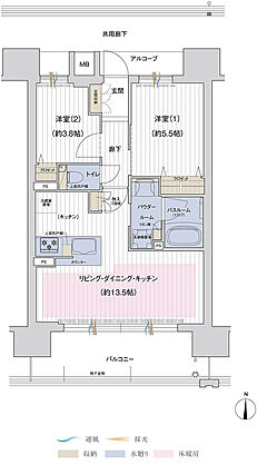 プレサンス ロジェ 喜連瓜破グランドウエスト ／  プレサンス ロジェ 喜連ミッドテラス 間取り 【喜連瓜破 グランドウエスト】E