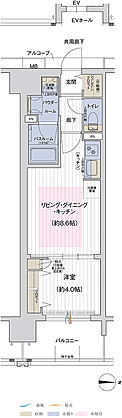 プレサンス ロジェ 喜連瓜破グランドウエスト ／  プレサンス ロジェ 喜連ミッドテラス 間取り 【喜連 ミッドテラス】D
