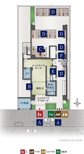 プレサンス レイズ 新瑞橋駅前 ランドプランイメージイラスト