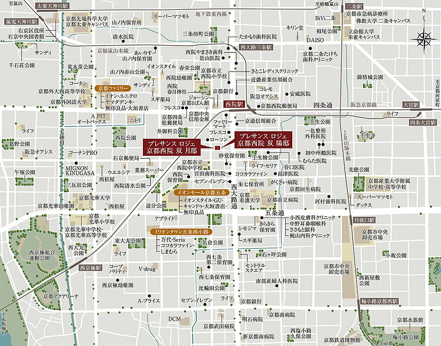プレサンス 京都西院ツインレジデンスプロジェクト：案内図