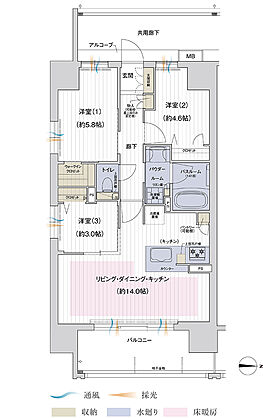 プレサンス ロジェ 喜連ミッドテラス 間取り A