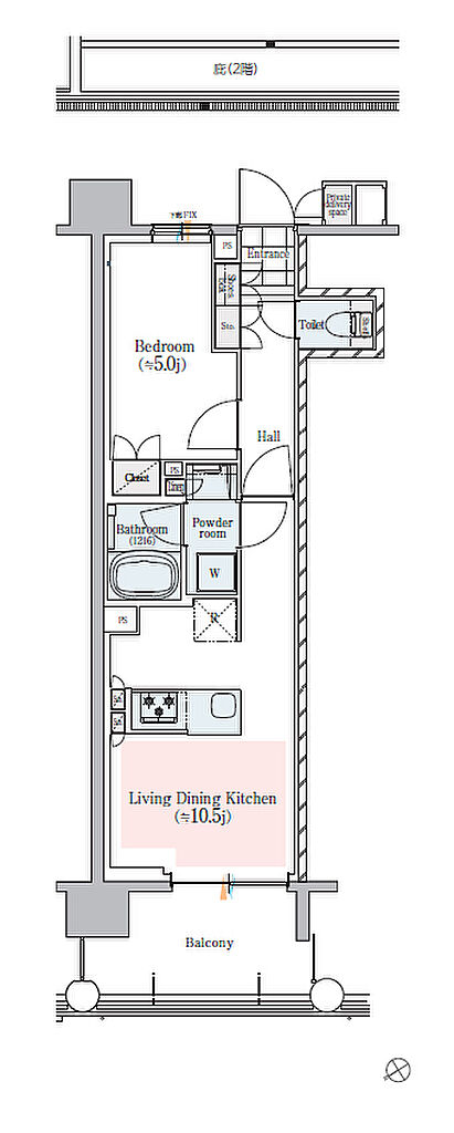 レ・ジェイド横濱桜木町 間取り E