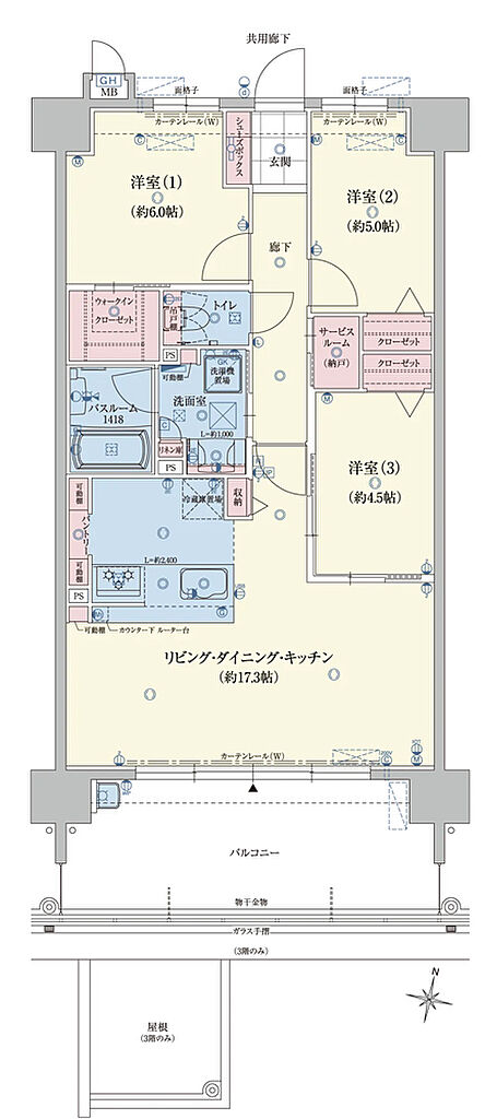 アメイズ新飯塚駅前ガーデンプレミアム 間取り D