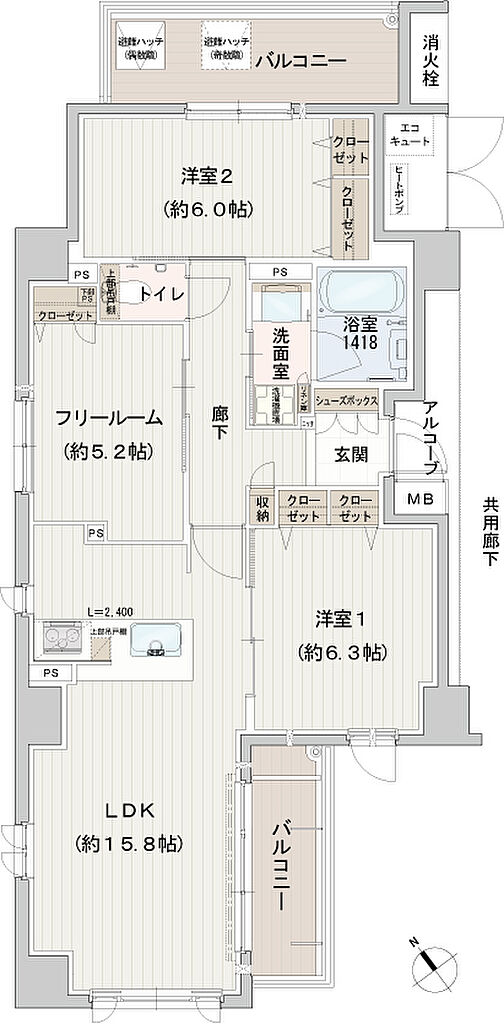 ハイク守山駅東 間取り F
