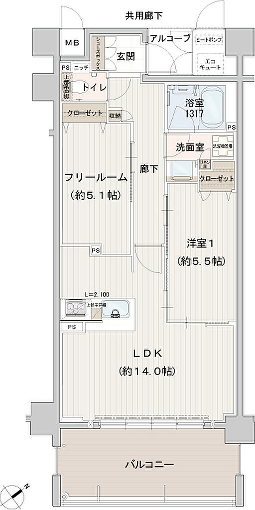 ハイク守山駅東 間取り B