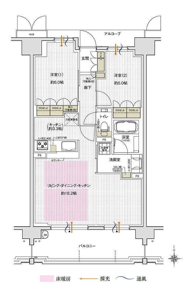 ブランニード河内永和 間取り B【メニュー2】