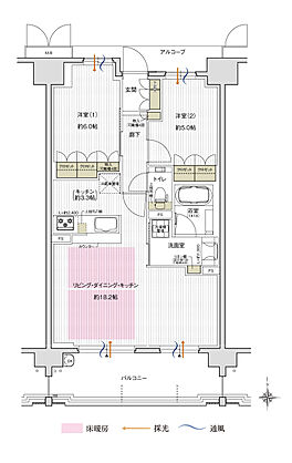 ブランニード河内永和 間取り B【メニュー2】