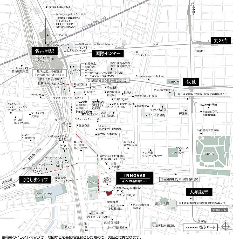 イノバス名駅南コート：案内図