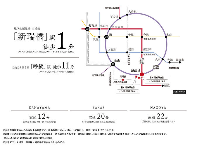 イノバス新瑞橋クロス アクセス図