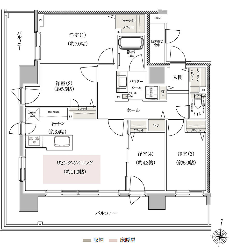 （仮称）JR札幌駅1駅3分プロジェクト 間取り D
