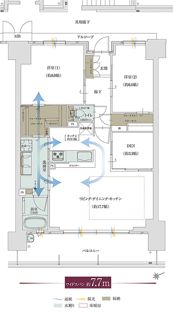 グランドパレス堺上野芝 ザ・グランドガーデン 間取り K【MENU02】