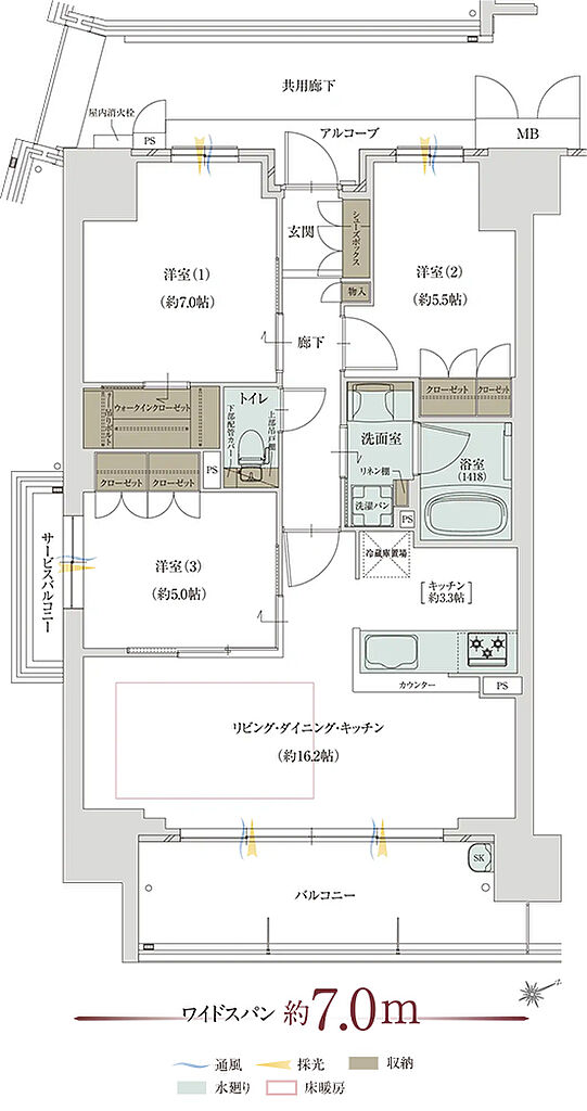 グランドパレス堺上野芝 ザ・グランドガーデン 間取り J
