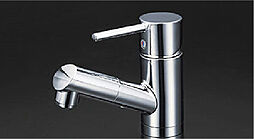 [シングルレバー混合水栓] ヘッド部分を引き出せるシングルレバー混合水栓を採用。ボウルを洗う際にも便利な設備です。※参考写真