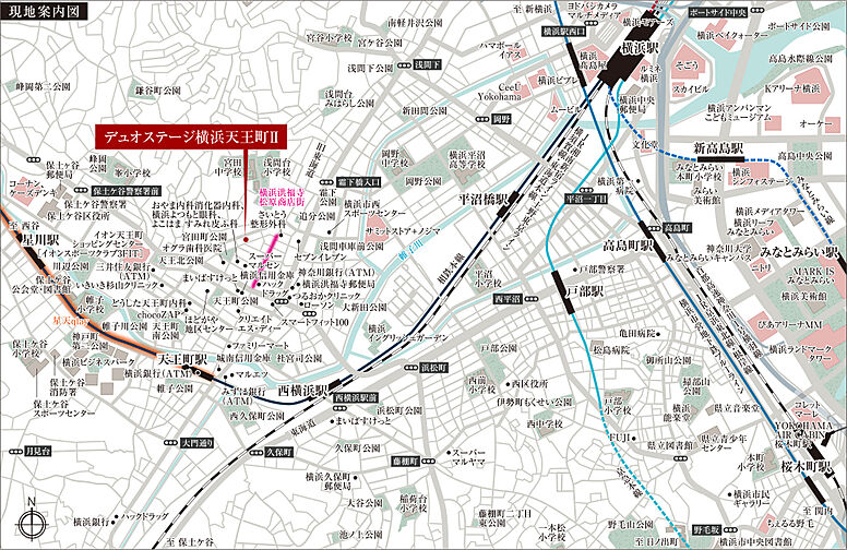 デュオステージ横浜天王町II 現地案内図