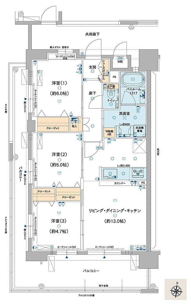 ルグラン別府 The Central Luxe 間取り A1