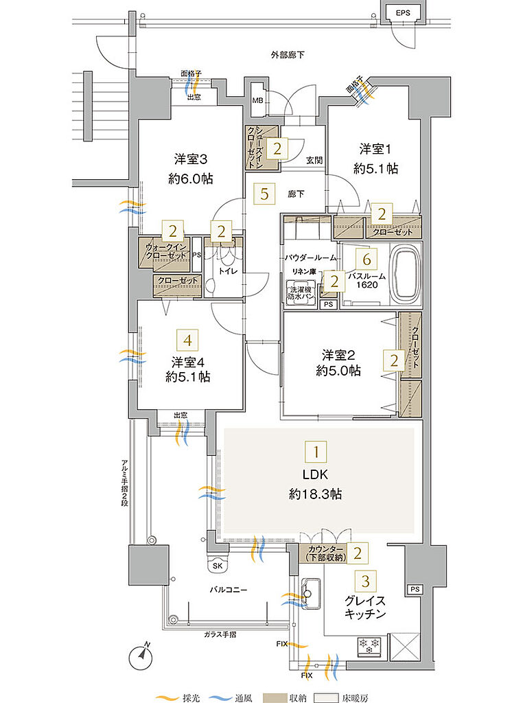 アクタス博多グランミライ プレミアム 間取り I