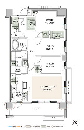 プライム横浜 間取り H-A1
