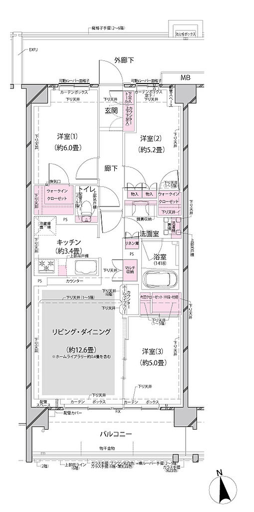 オーベル新松戸レジデンス 間取り H