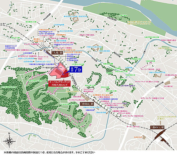 オーベルグランディオ川崎久地ヒルズ 現地案内図