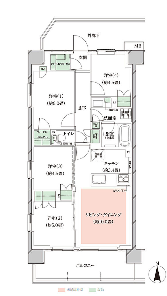 オーベルグランディオ川崎久地ヒルズ 間取り A-a