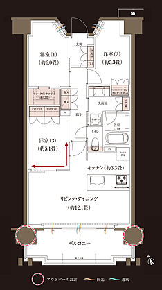 ブランシエラ大浦サンリヤン 間取り D