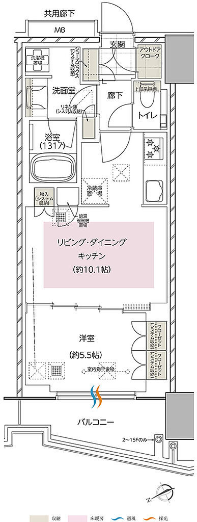 エスコンフィールドタワー 間取り I