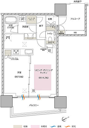 エスコンフィールドタワー 間取り S