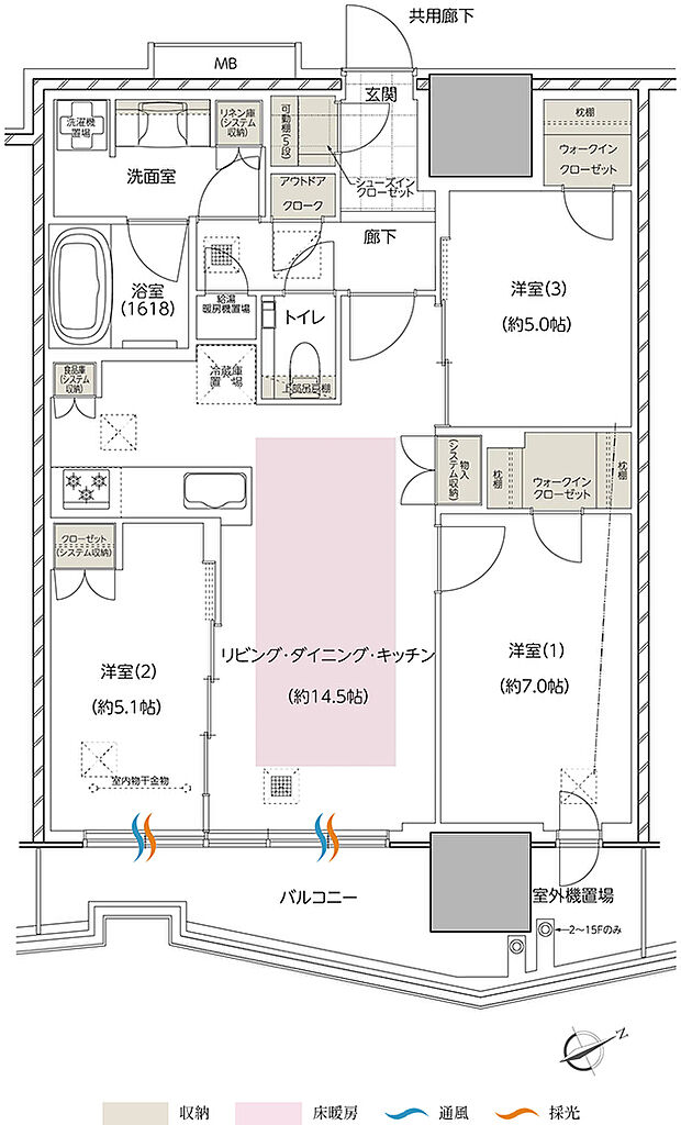 エスコンフィールドタワー 間取り E