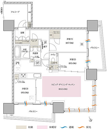 エスコンフィールドタワー 間取り Q
